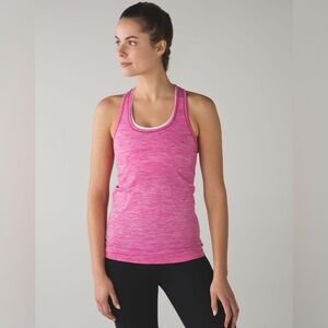 57 -Lululemon Swiftly Tech Racerback
Heathered Pink Paradise- size 6
